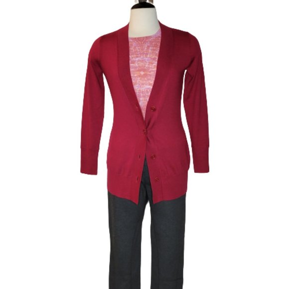 Banana Republic, Red Fine Merino Cardigan, Size S, NWOT - Picture 3 of 11